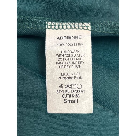 V-Neck Lightweight Silky Tunic Top Adrienne Women S Teal Emerald Green Flowy - Picture 7 of 7
